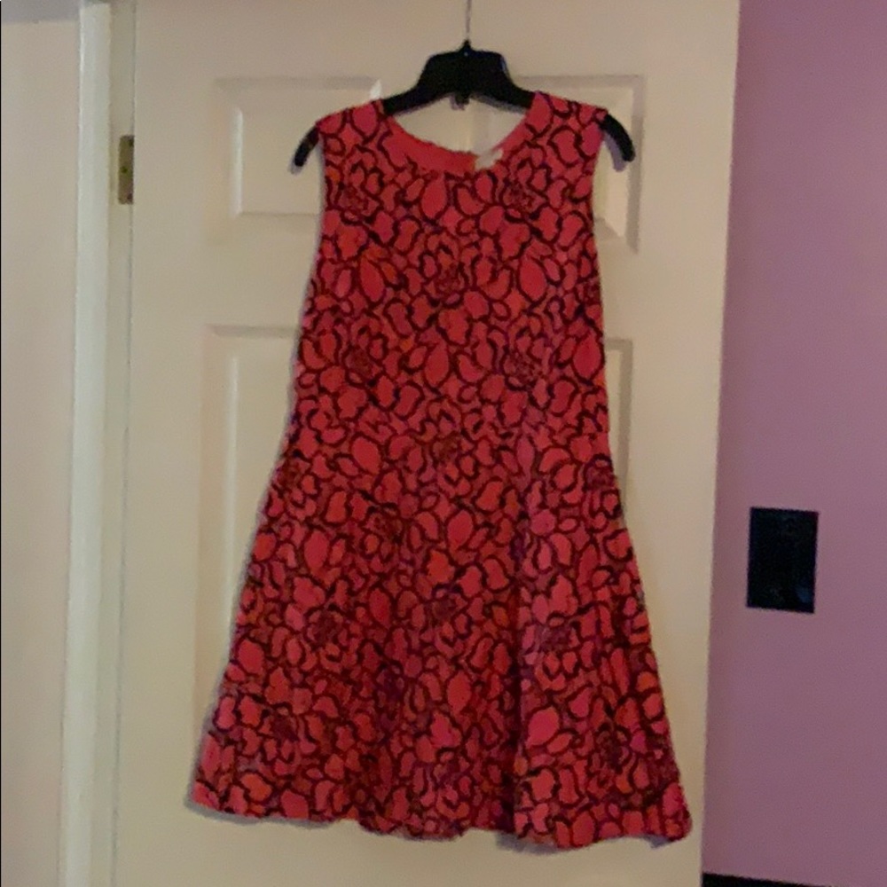 Pink and black lace dress